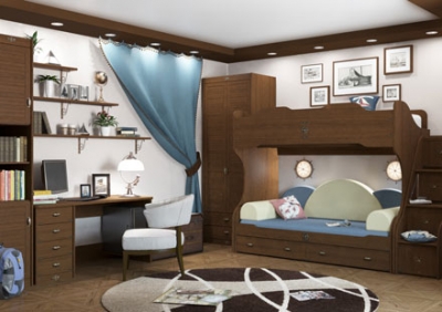 Детская мебель, двухъярусные кровати «Морской мотив»